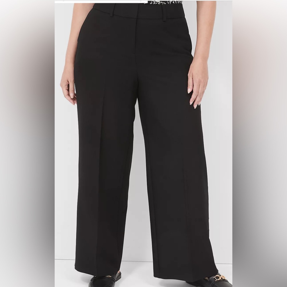 LANE BRYANT 14 BLACK THE PERFECT DRAPE HIGH RISE WIDE LEG PANTS ALMOST NEW